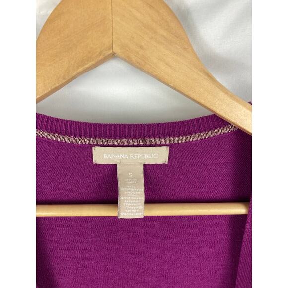 Banana Republic Wool Blend Button Up Cardigan Purple Size Small - Picture 3 of 4